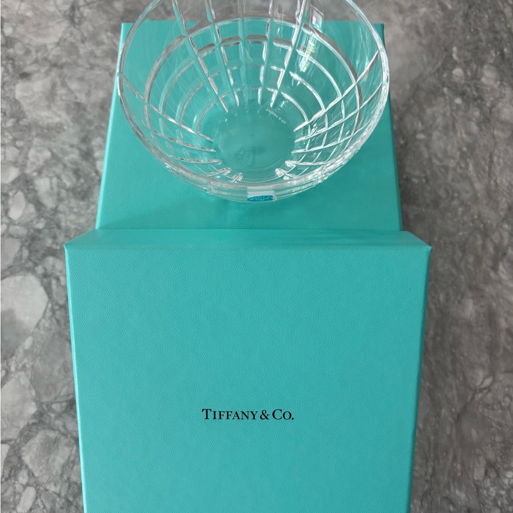 Tiffany & Co. Crystal Bowl with Iconic Blue Box